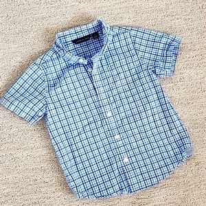 Janie and Jack Blue Plaid Button Down Shirt
